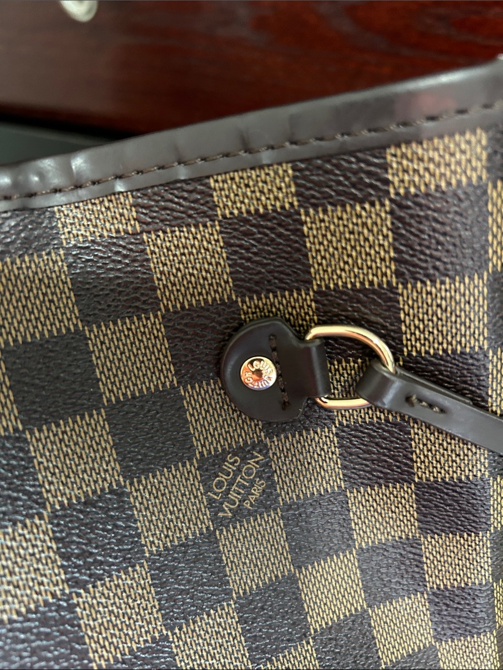 Louis Vuitton Brown Damier Ebene Check Canvas Tote - Picture 9 of 15